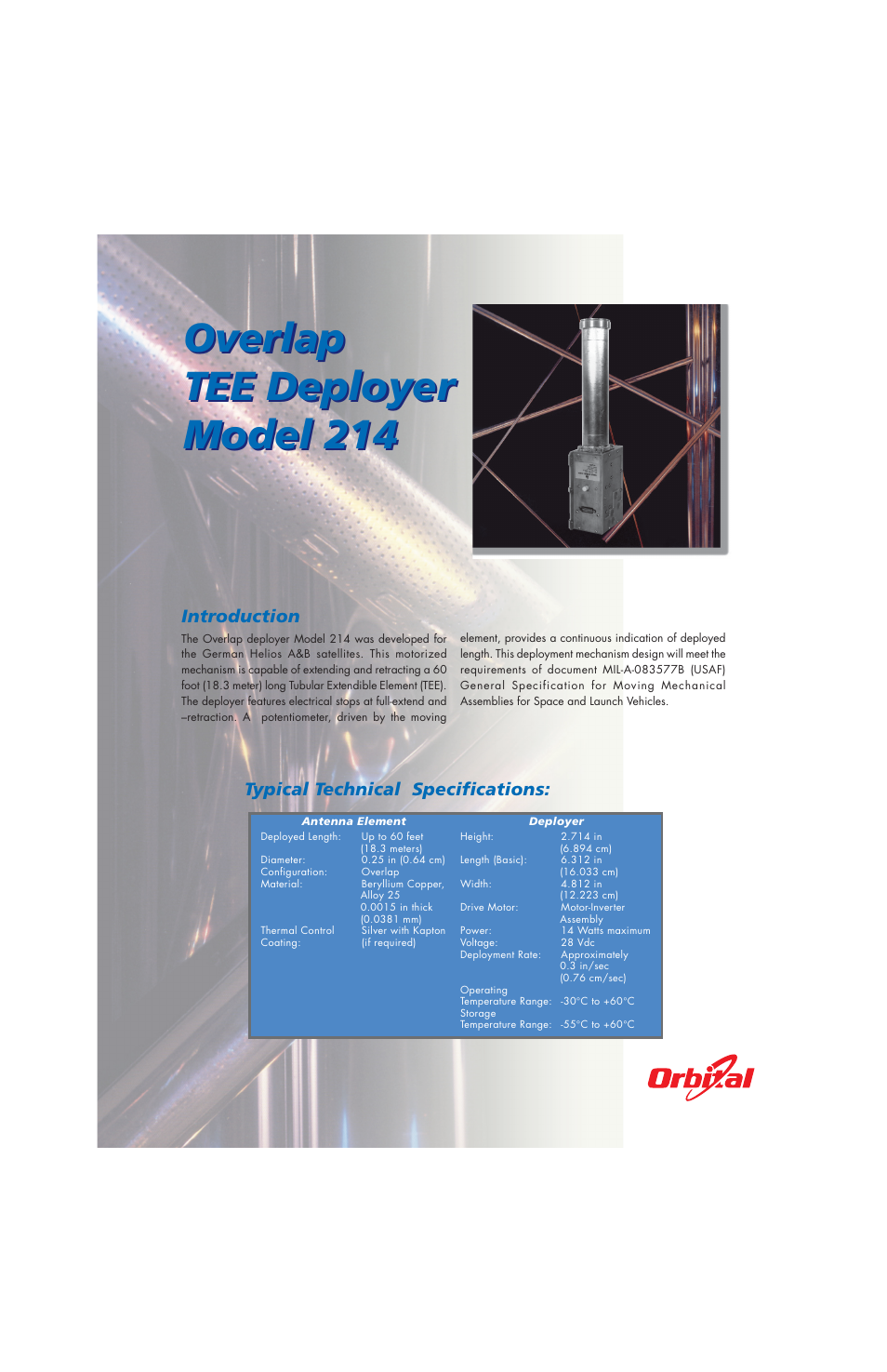 Orbital Overlap TEE Deployer Model 214 User Manual | 2 pages