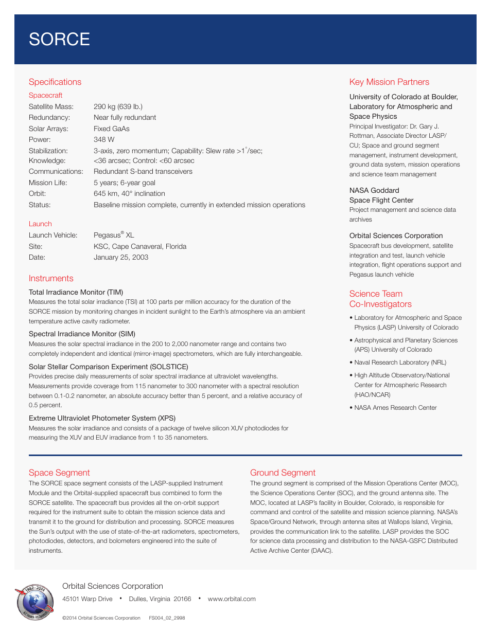 Sorce | Orbital SORCE User Manual | Page 2 / 2