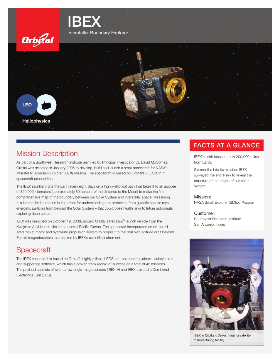 Orbital IBEX User Manual | 2 pages