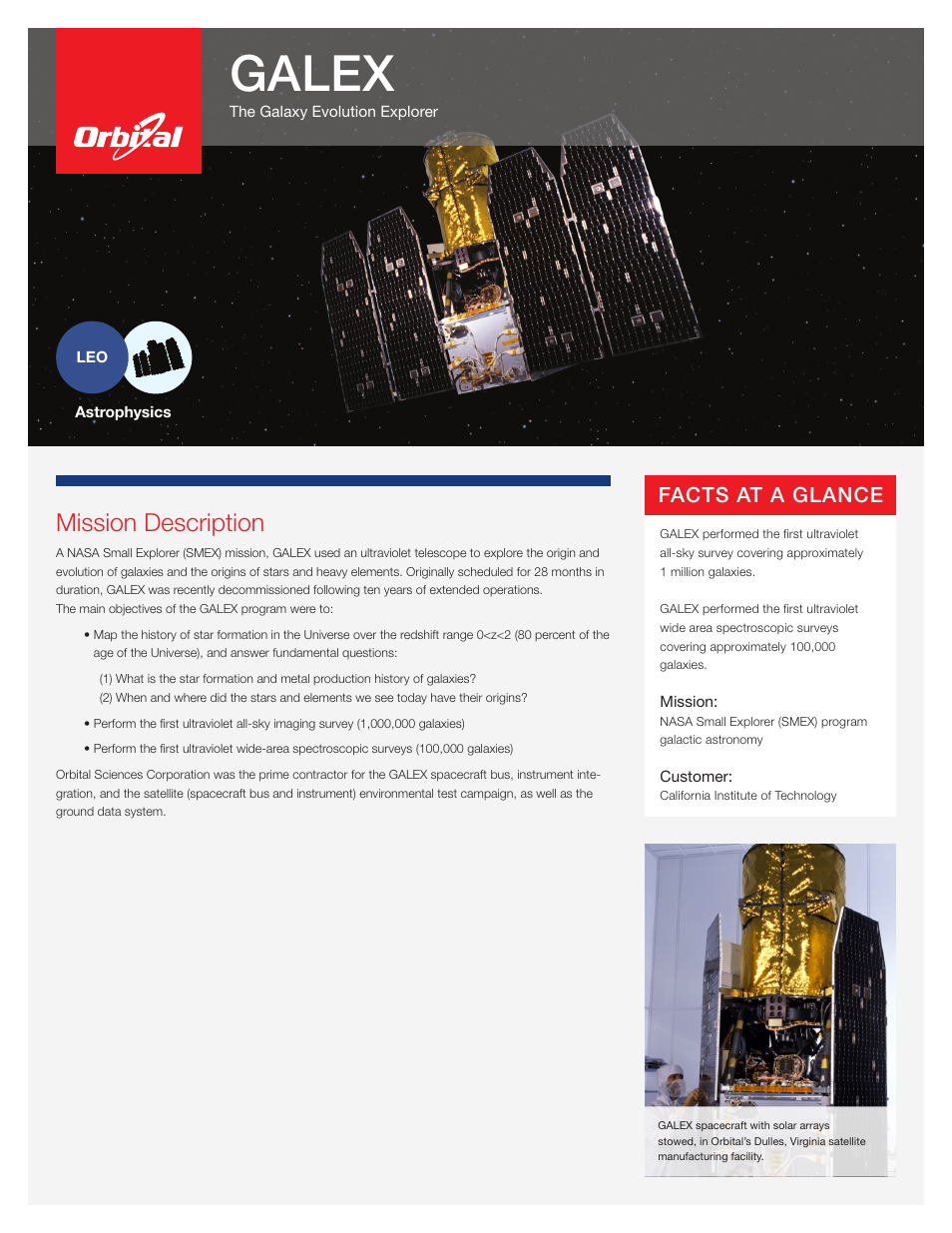 Orbital GALEX User Manual | 2 pages