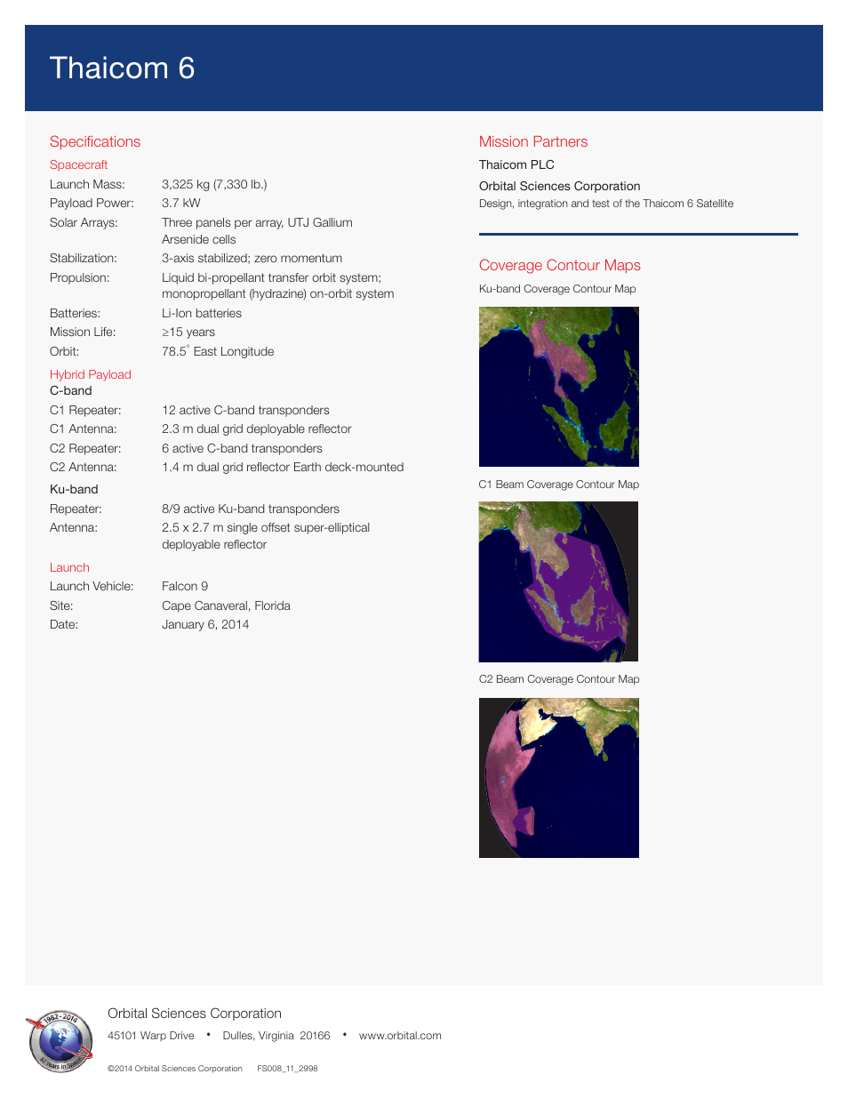 Thaicom 6 | Orbital Thaicom 6 User Manual | Page 2 / 2