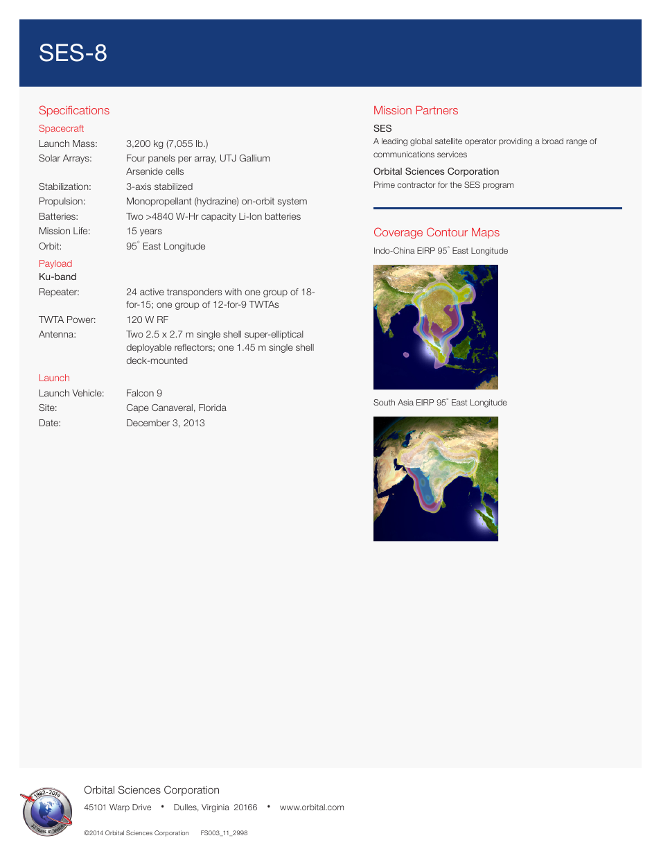 Ses-8 | Orbital SES-8 User Manual | Page 2 / 2