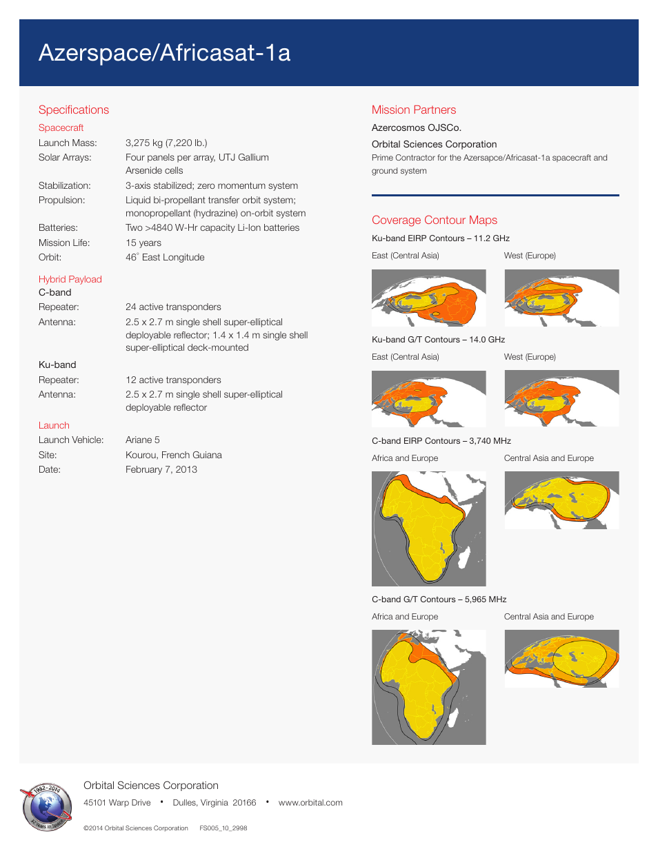 Azerspace/africasat-1a | Orbital Azerspace/Africasat-1a User Manual | Page 2 / 2