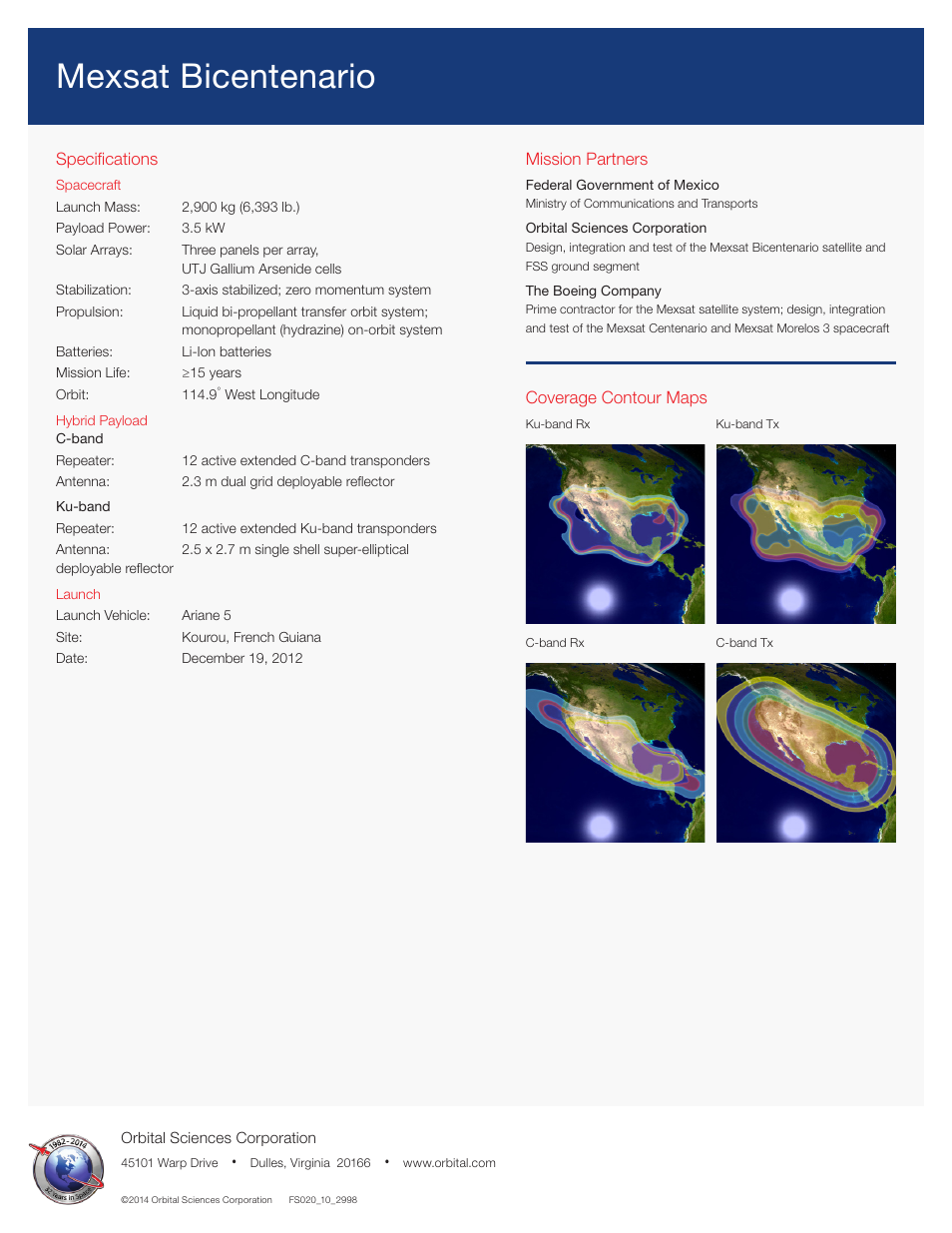 Mexsat bicentenario | Orbital Mexsat Bicentenario User Manual | Page 2 / 2