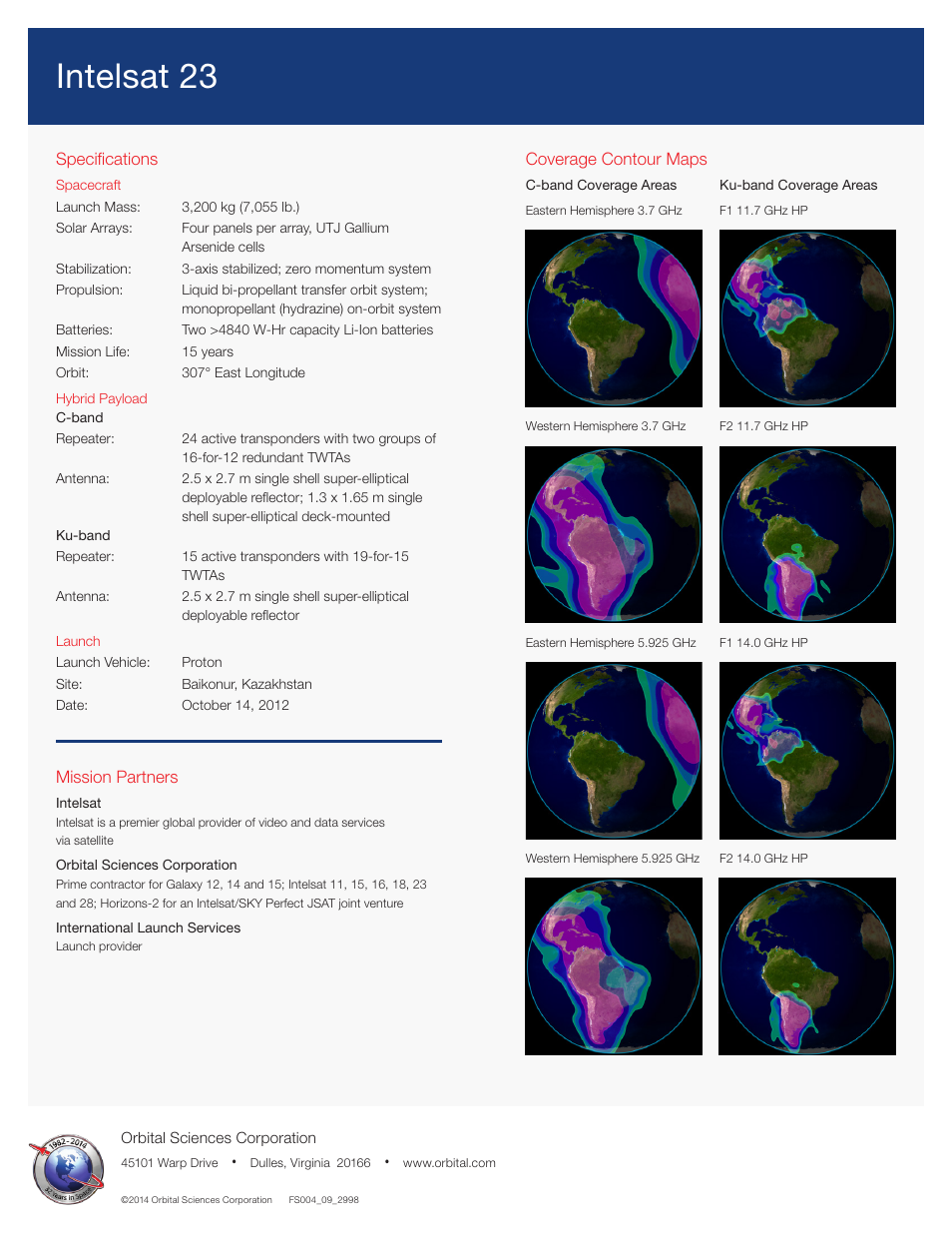 Intelsat 23 | Orbital Intelsat 23 User Manual | Page 2 / 2