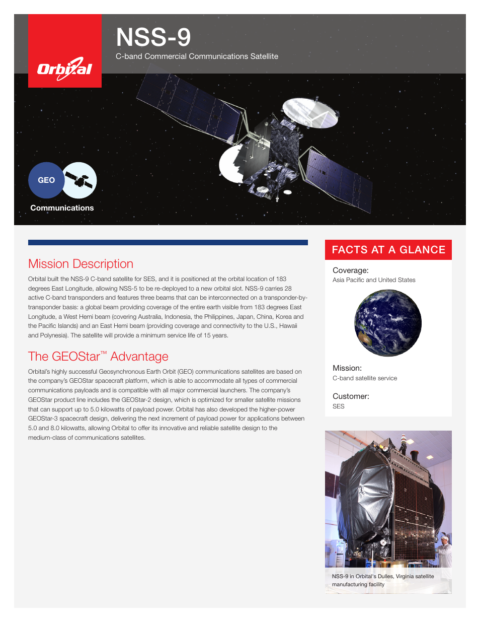 Orbital NSS-9 User Manual | 2 pages