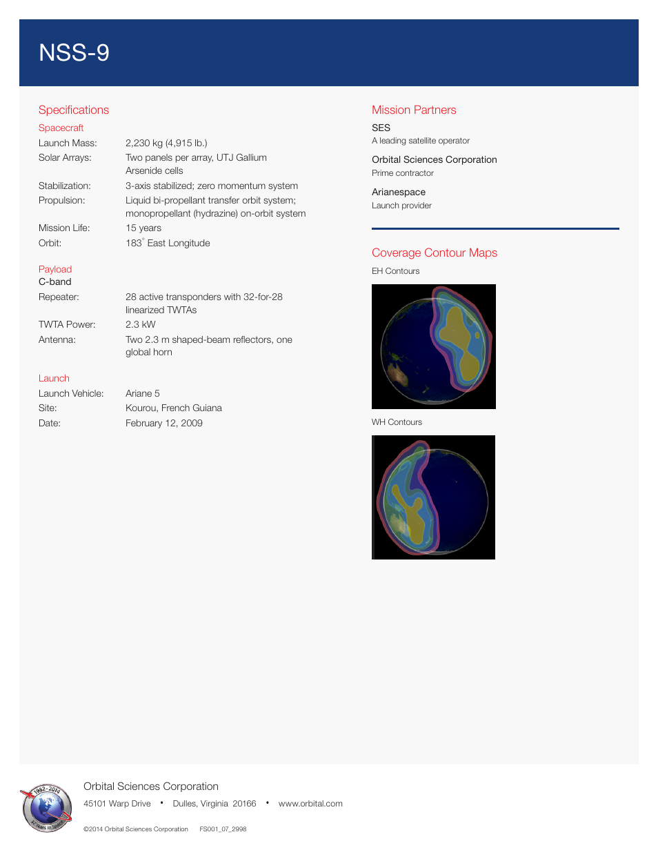 Nss-9 | Orbital NSS-9 User Manual | Page 2 / 2
