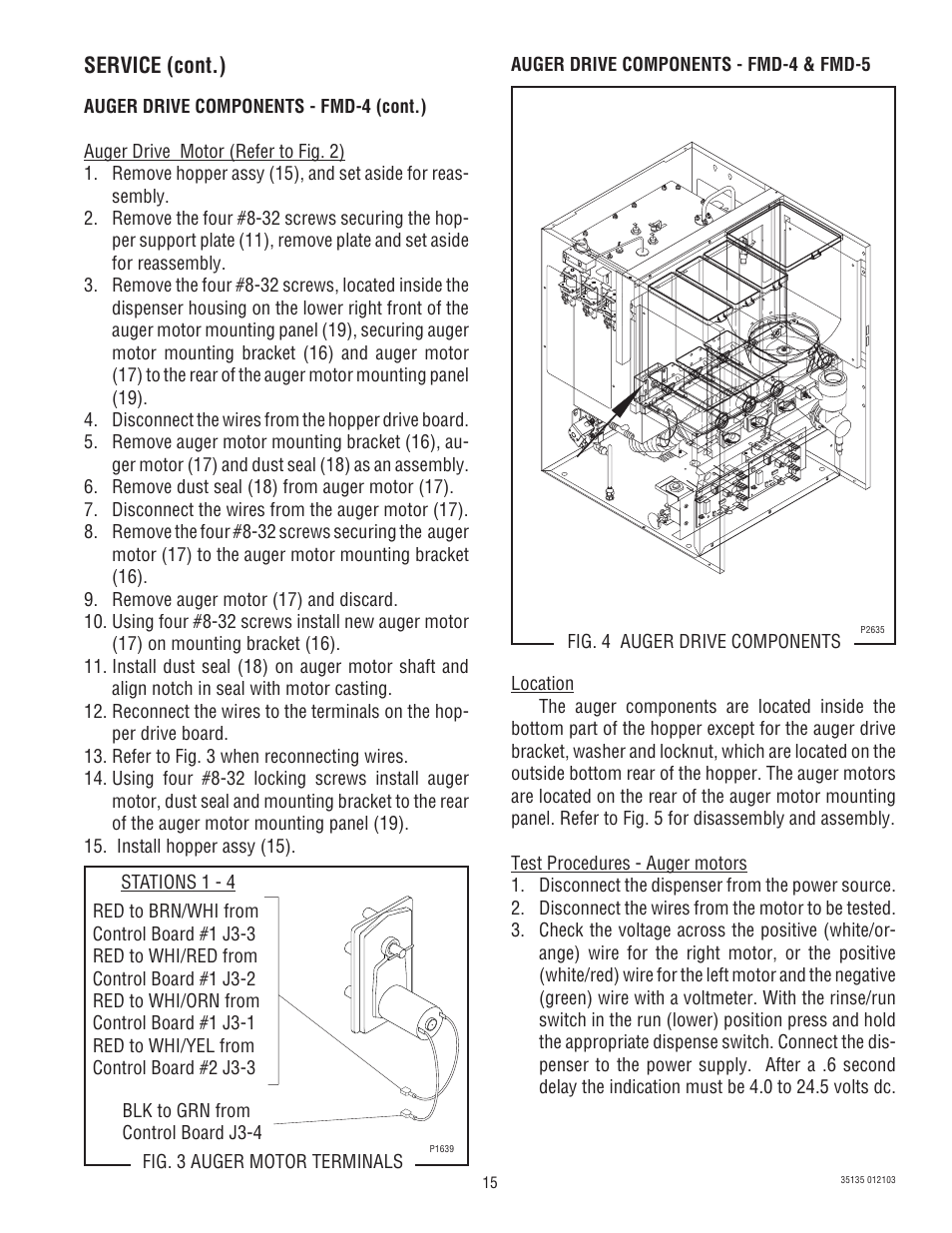 Service (cont.) | Bunn FMD-4 User Manual | Page 15 / 45