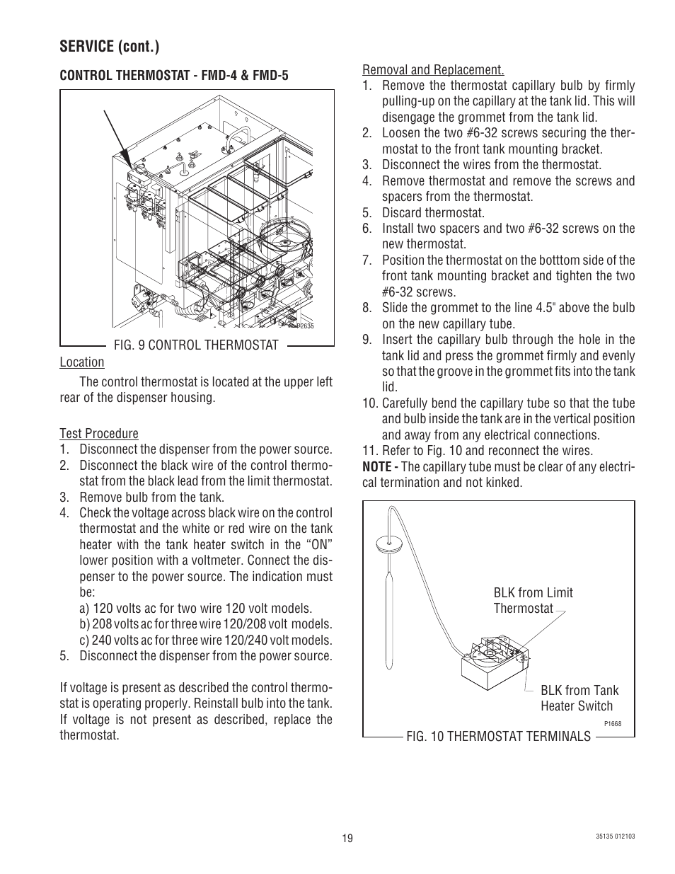 Service (cont.) | Bunn FMD-4 User Manual | Page 19 / 45