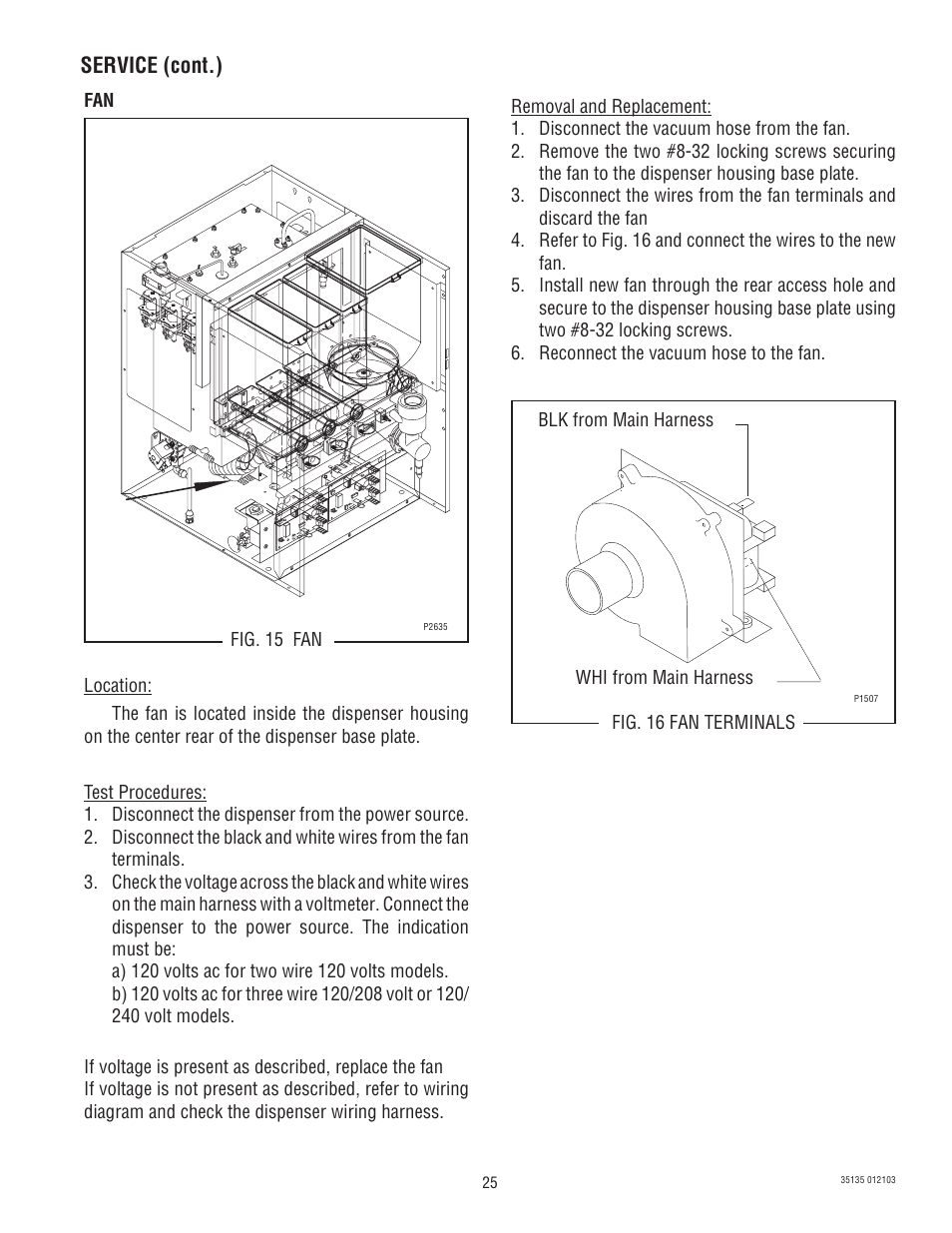 Service (cont.) | Bunn FMD-4 User Manual | Page 25 / 45