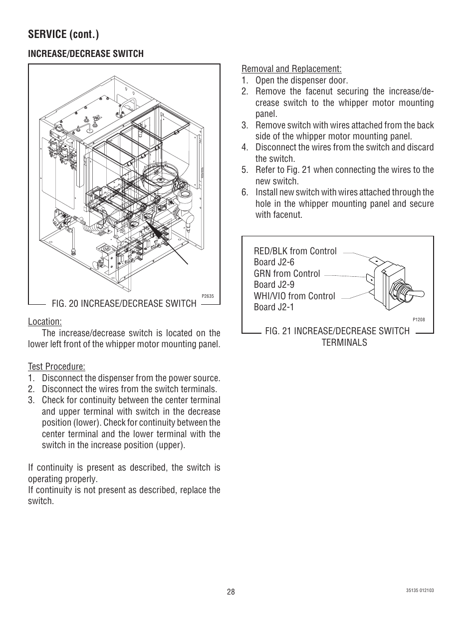 Service (cont.) | Bunn FMD-4 User Manual | Page 28 / 45