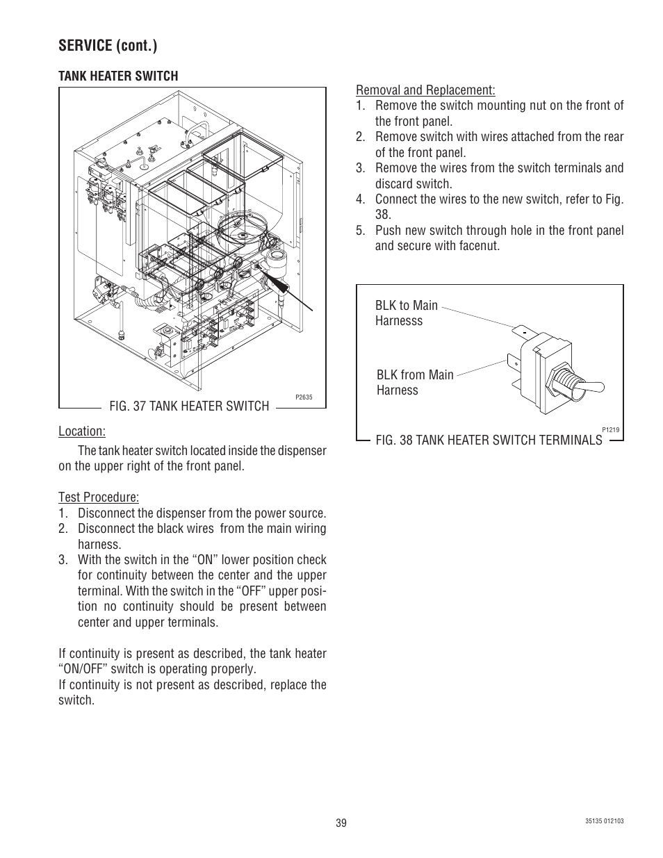 Service (cont.) | Bunn FMD-4 User Manual | Page 39 / 45