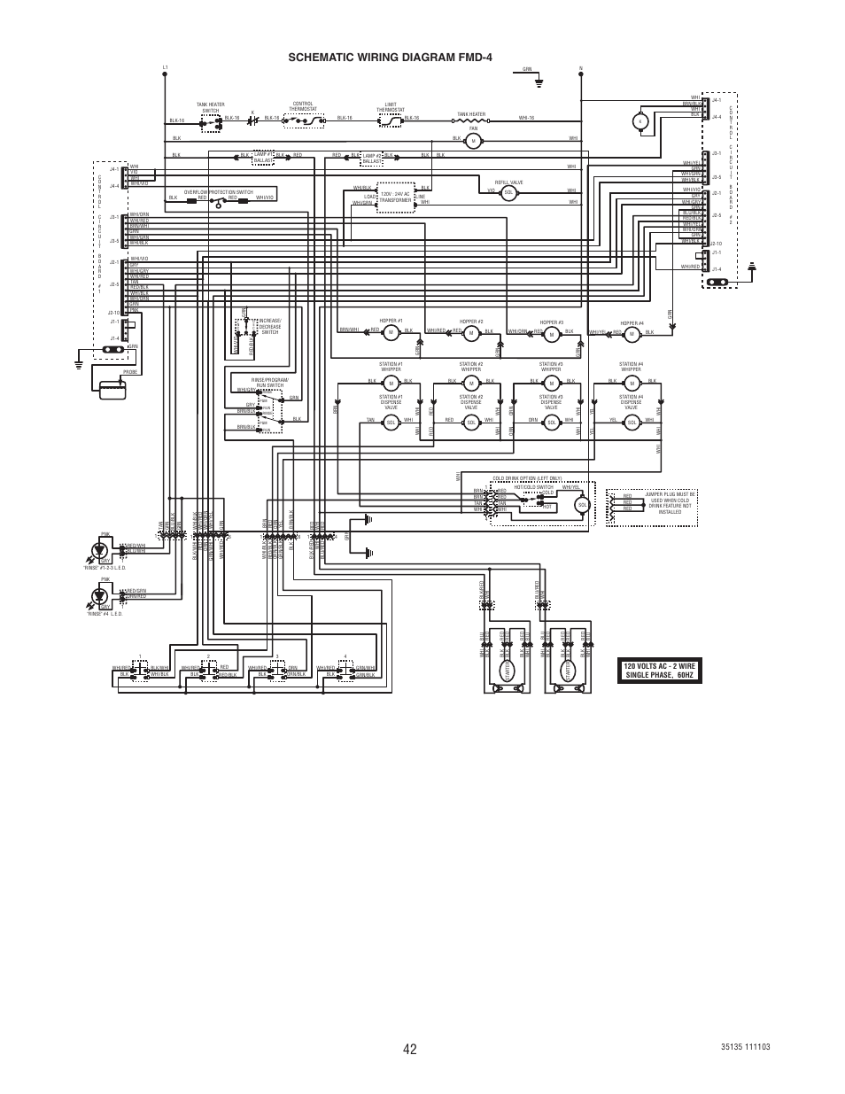 Schematic wiring diagram fmd-4 | Bunn FMD-4 User Manual | Page 42 / 45