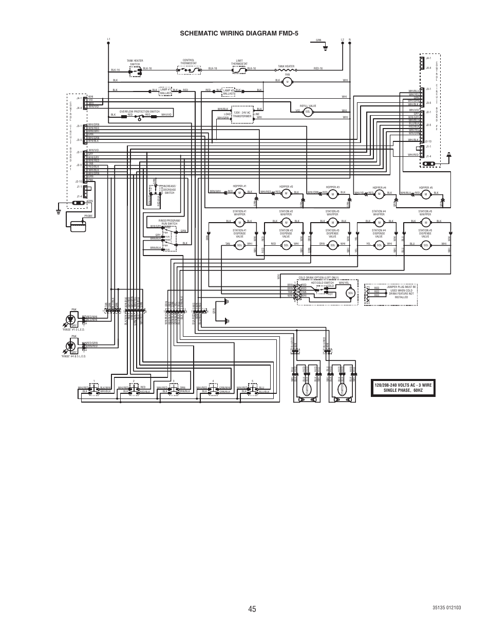 Schematic wiring diagram fmd-5 | Bunn FMD-4 User Manual | Page 45 / 45