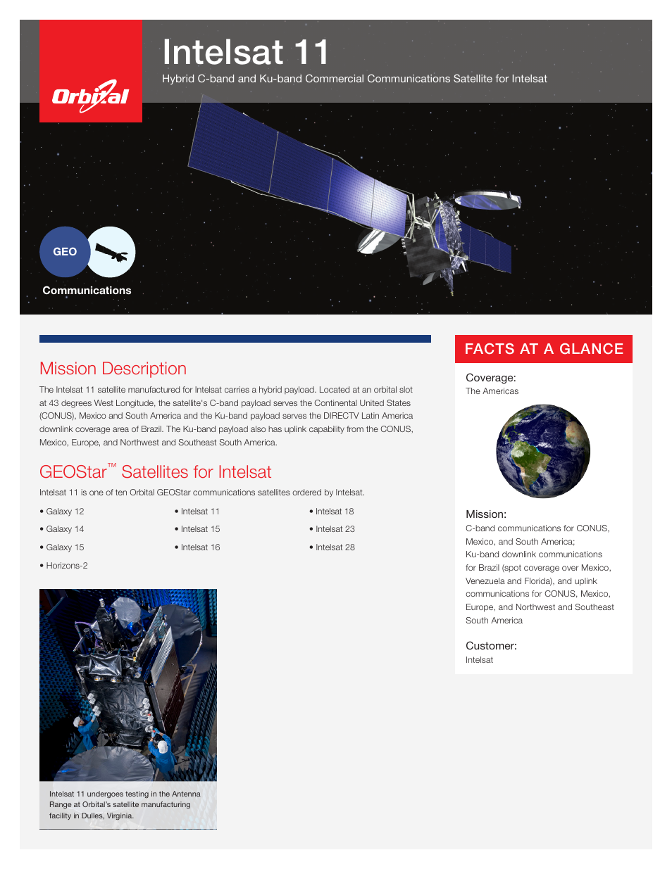 Orbital Intelsat 11 User Manual | 2 pages