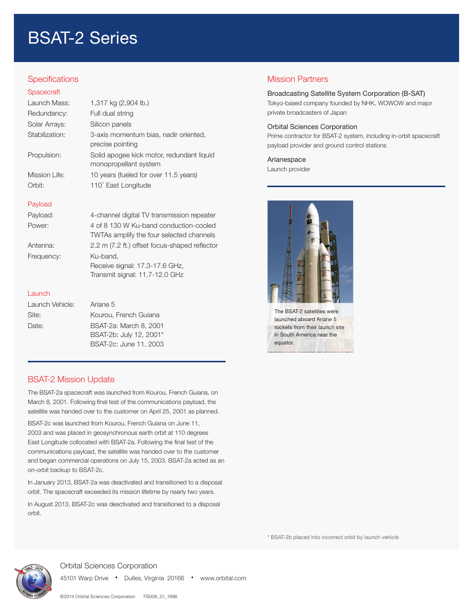 Bsat-2 series | Orbital BSAT-2 Series User Manual | Page 2 / 2