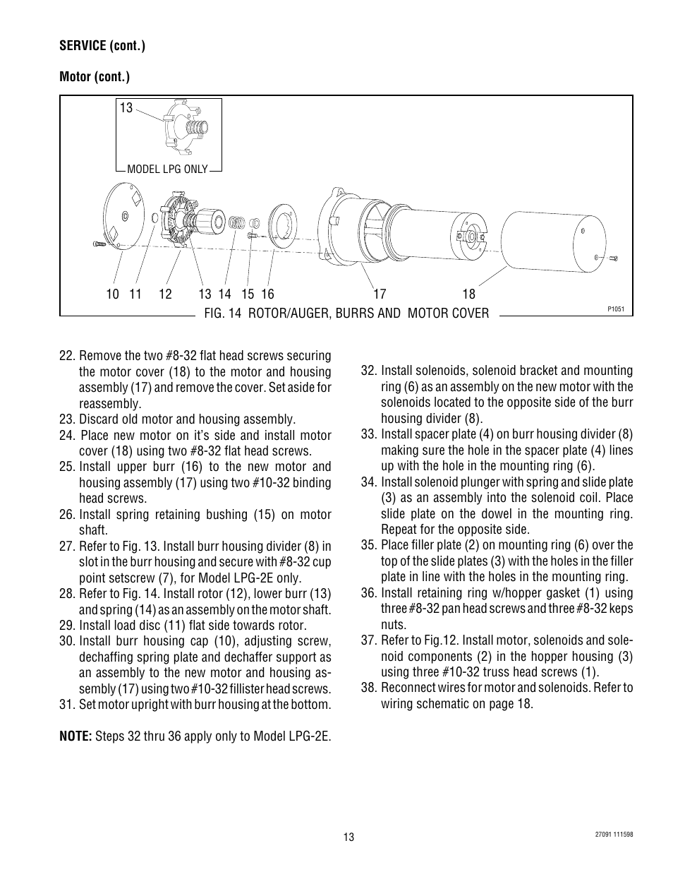Bunn LPG LPG-2E User Manual | Page 13 / 22