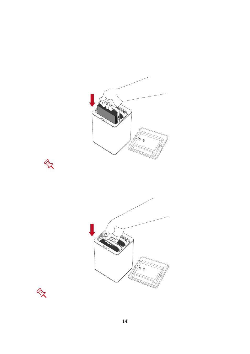 Place the hard disk inside the raid system | Oyen Digital DATATALE RS-M2QJ 2-BAY RAID User Manual | Page 14 / 47