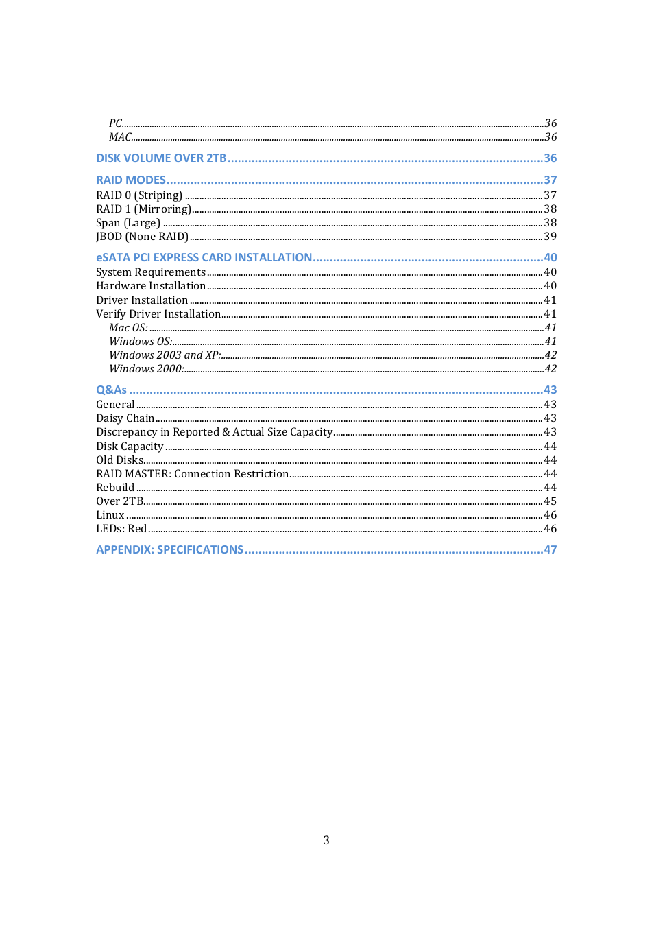 Oyen Digital DATATALE RS-M2QJ 2-BAY RAID User Manual | Page 3 / 47