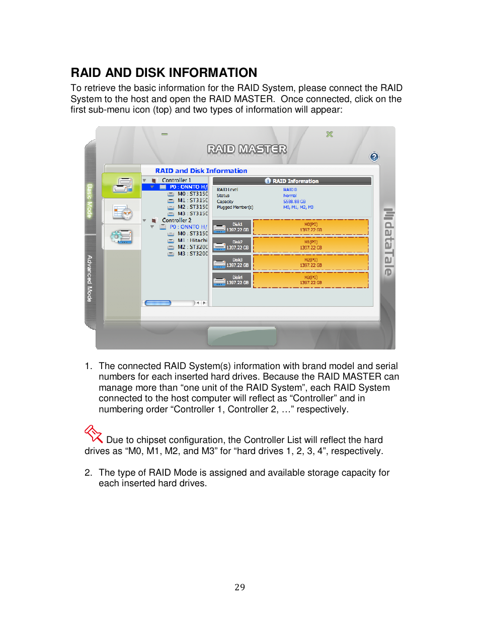 Raid and disk information | Oyen Digital DATATALE RC-M4QJ 4-BAY RAID User Manual | Page 29 / 79