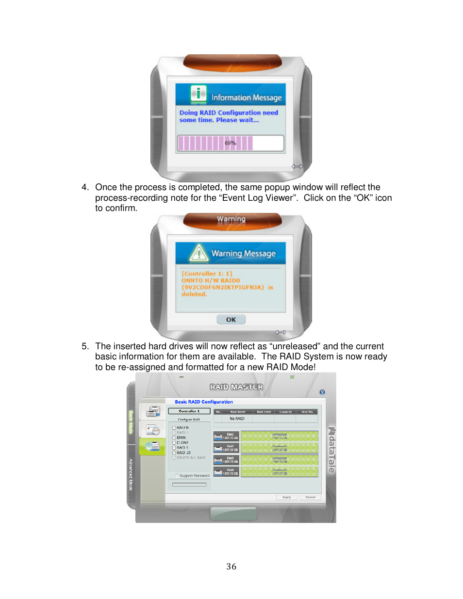 Oyen Digital DATATALE RC-M4QJ 4-BAY RAID User Manual | Page 36 / 79