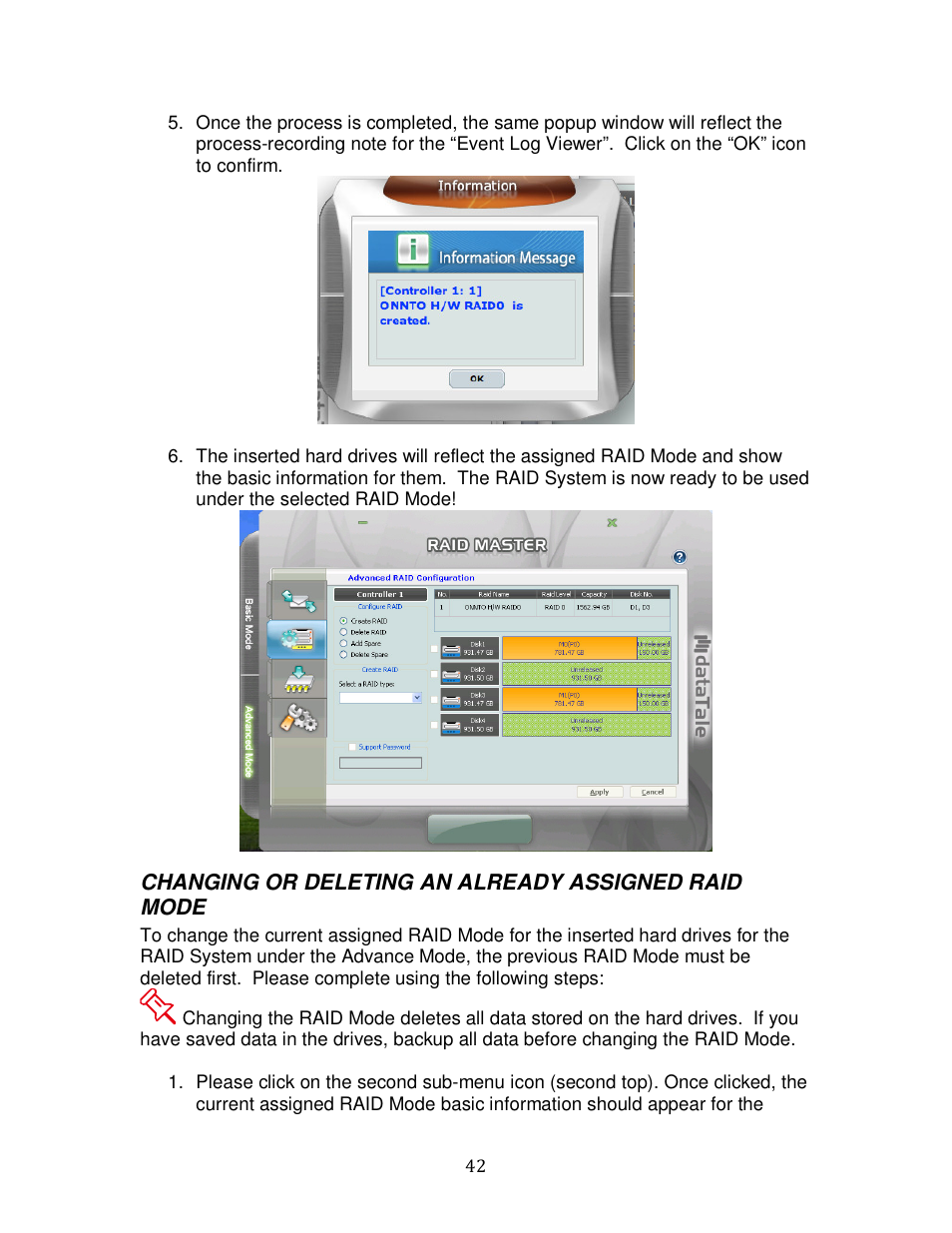 Oyen Digital DATATALE RC-M4QJ 4-BAY RAID User Manual | Page 42 / 79