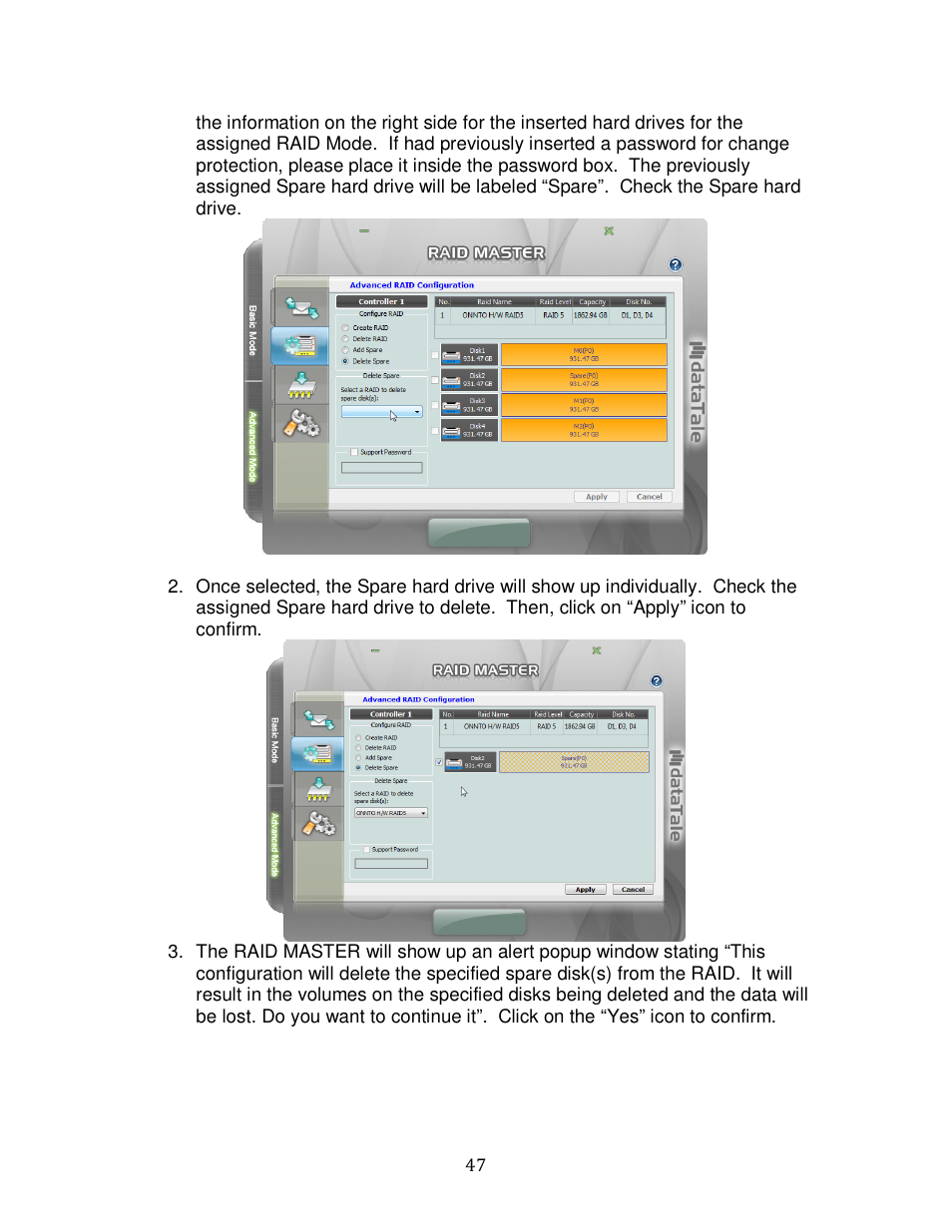 Oyen Digital DATATALE RC-M4QJ 4-BAY RAID User Manual | Page 47 / 79