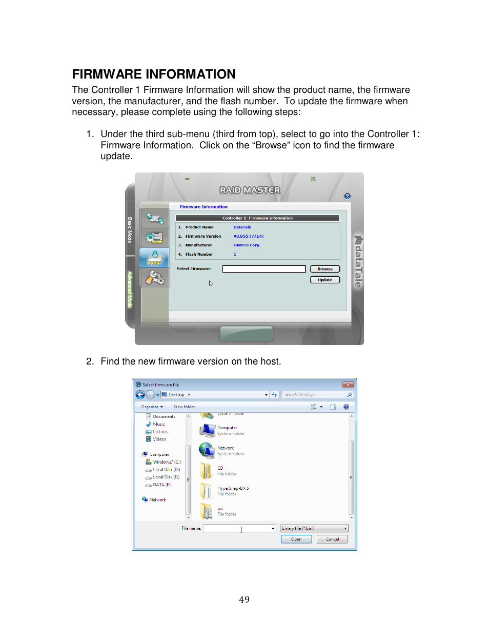 Firmware information | Oyen Digital DATATALE RC-M4QJ 4-BAY RAID User Manual | Page 49 / 79