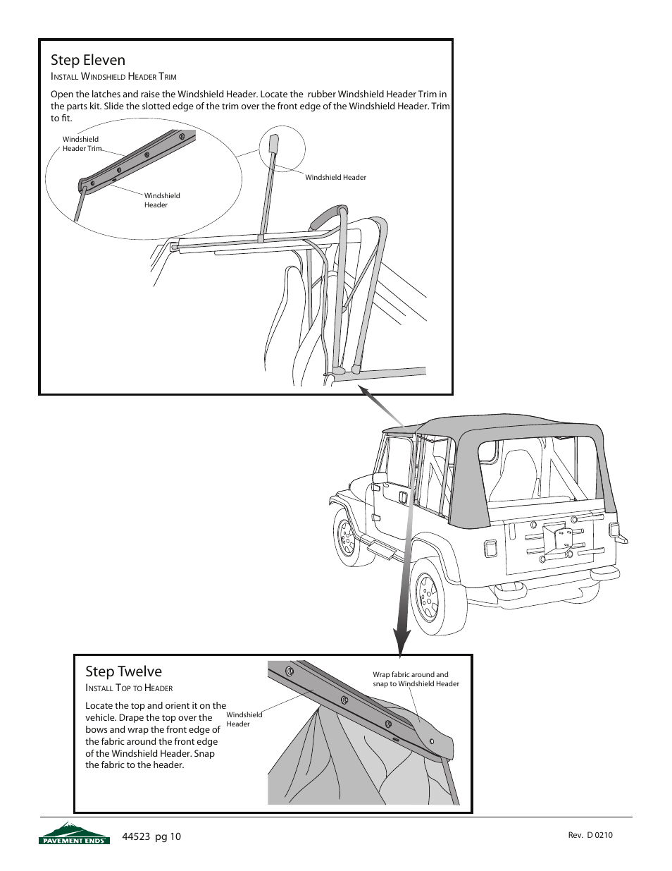Step eleven, Step twelve | Pavement Ends 44523 Flip Top User Manual | Page 10 / 16