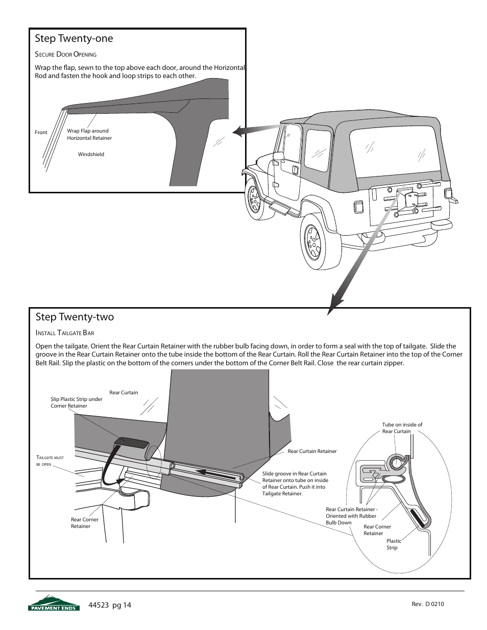 Step twenty-two, Step twenty-one | Pavement Ends 44523 Flip Top User Manual | Page 14 / 16