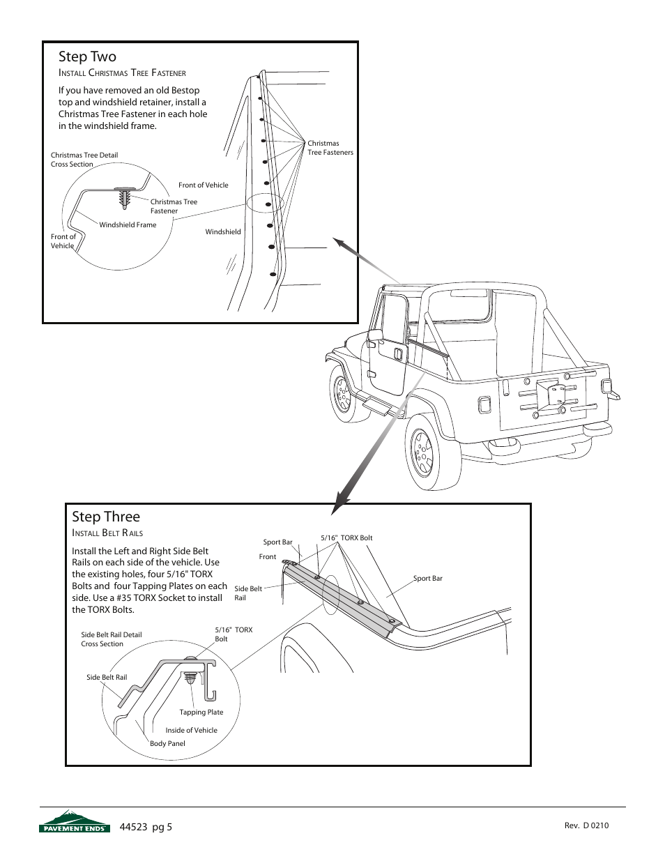 Step two, Step three | Pavement Ends 44523 Flip Top User Manual | Page 5 / 16
