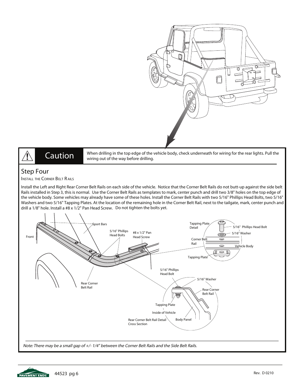 Caution, Step four | Pavement Ends 44523 Flip Top User Manual | Page 6 / 16