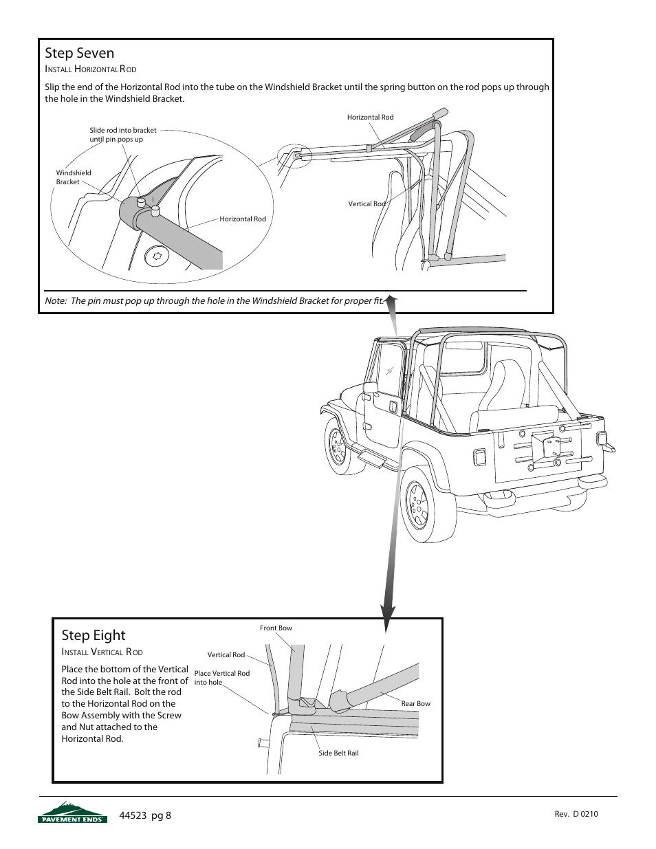 Step seven, Step eight | Pavement Ends 44523 Flip Top User Manual | Page 8 / 16