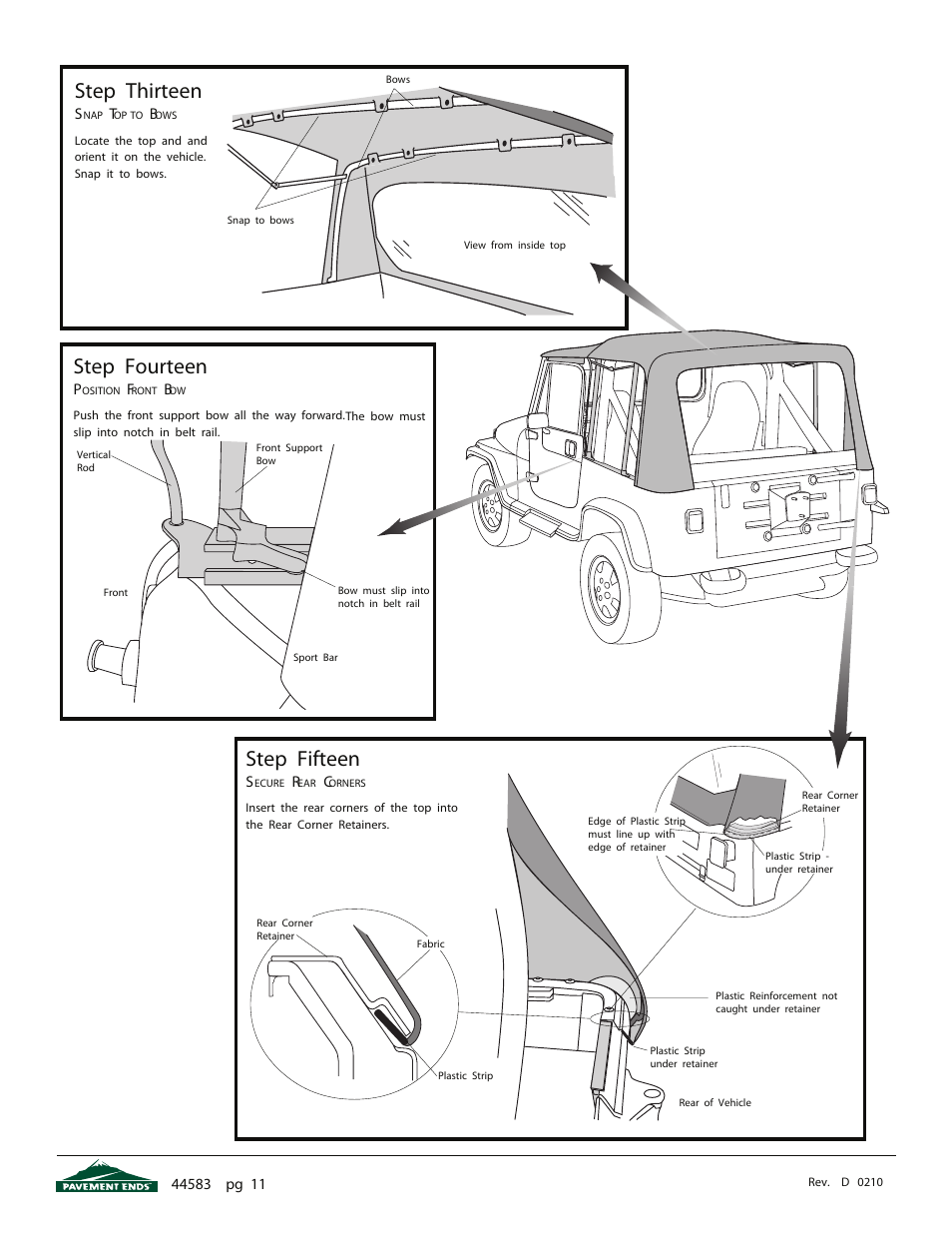 Step thirteen, Step fourteen, Step fifteen | Pavement Ends 44583 Flip Top User Manual | Page 11 / 17