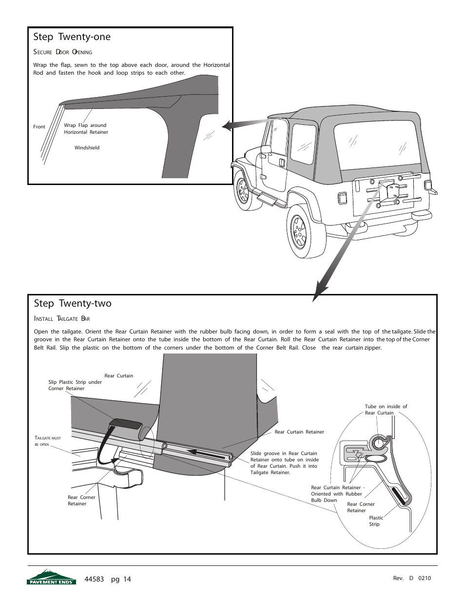 Step twenty-two, Step twenty-one | Pavement Ends 44583 Flip Top User Manual | Page 14 / 17