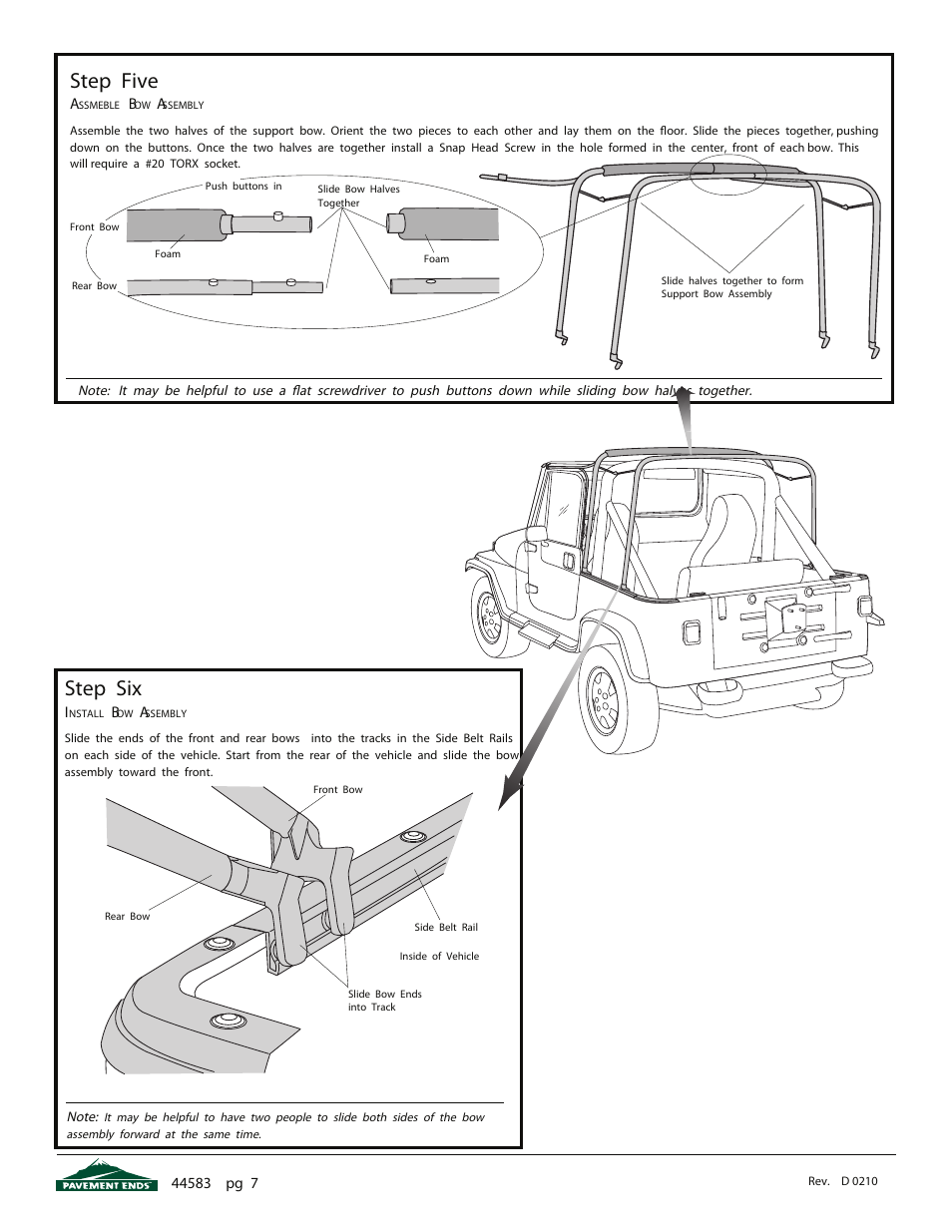 Step five, Step six | Pavement Ends 44583 Flip Top User Manual | Page 7 / 17