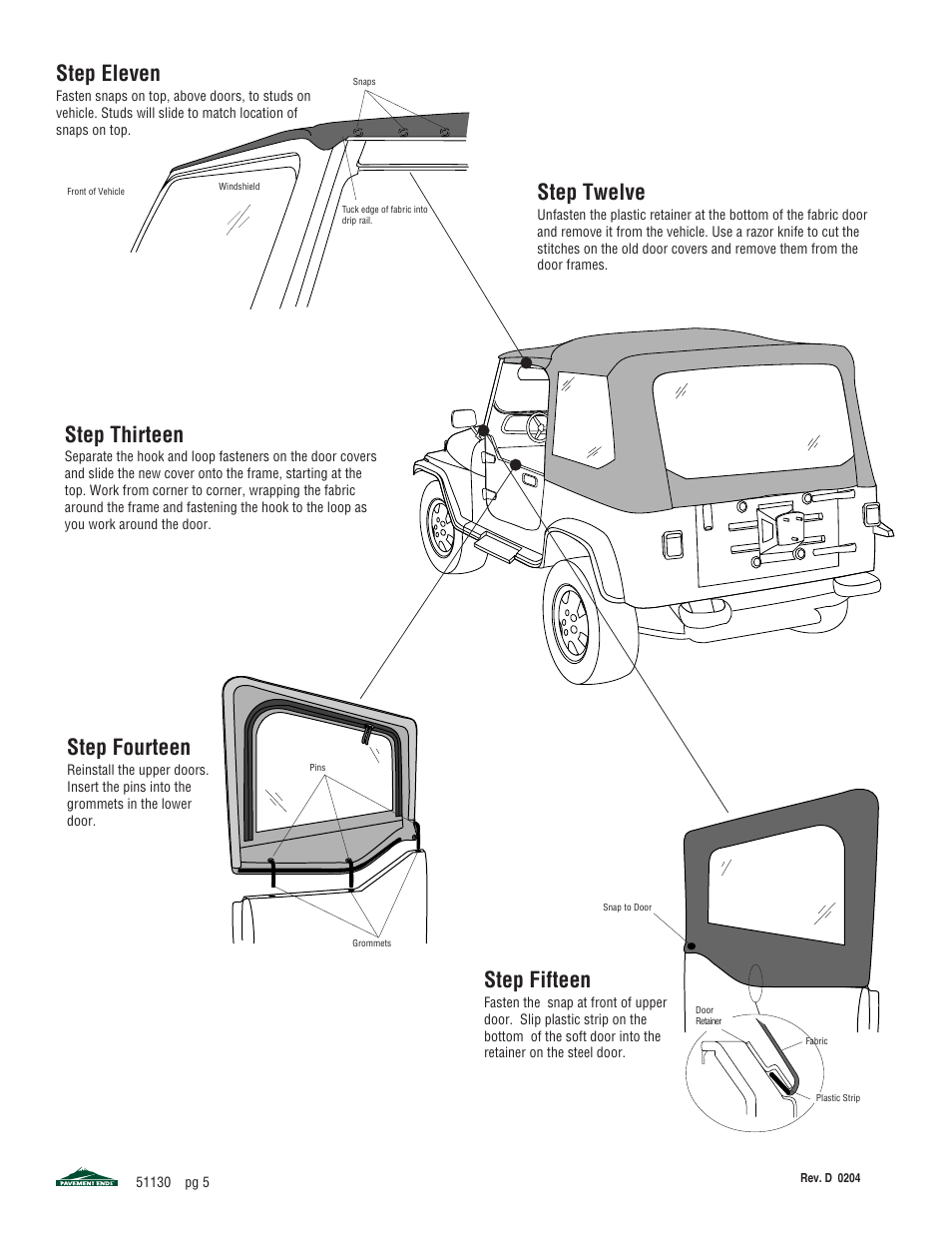 Step fifteen, Step fourteen, Step thirteen | Step eleven, Step twelve | Pavement Ends 51130 Replay User Manual | Page 5 / 6