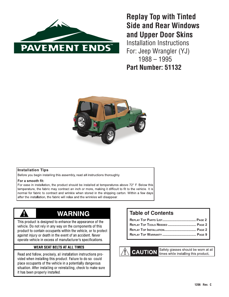 Pavement Ends 51132 Replay User Manual | 6 pages