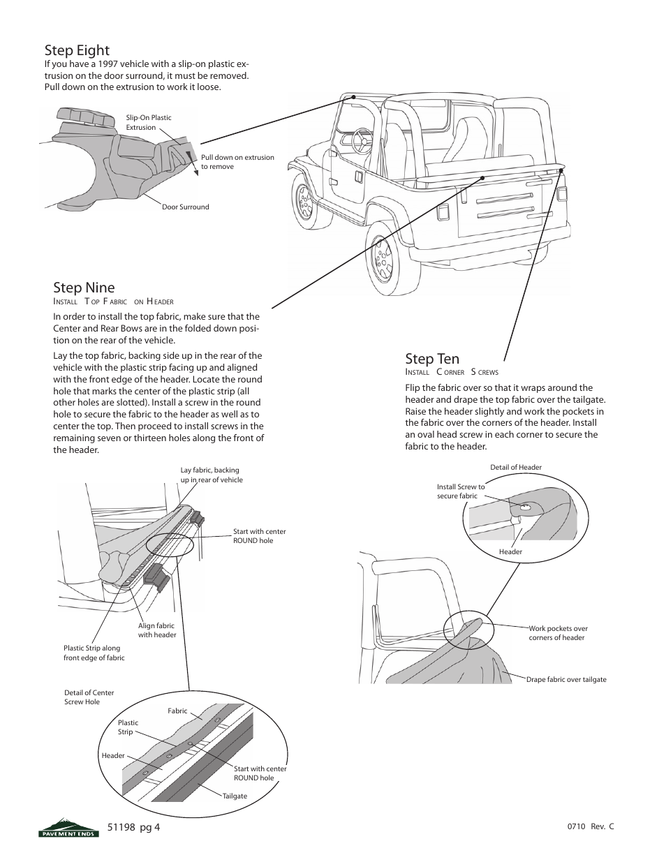 Step nine, Step ten, Step eight | Pavement Ends 51198 Replay User Manual | Page 4 / 9