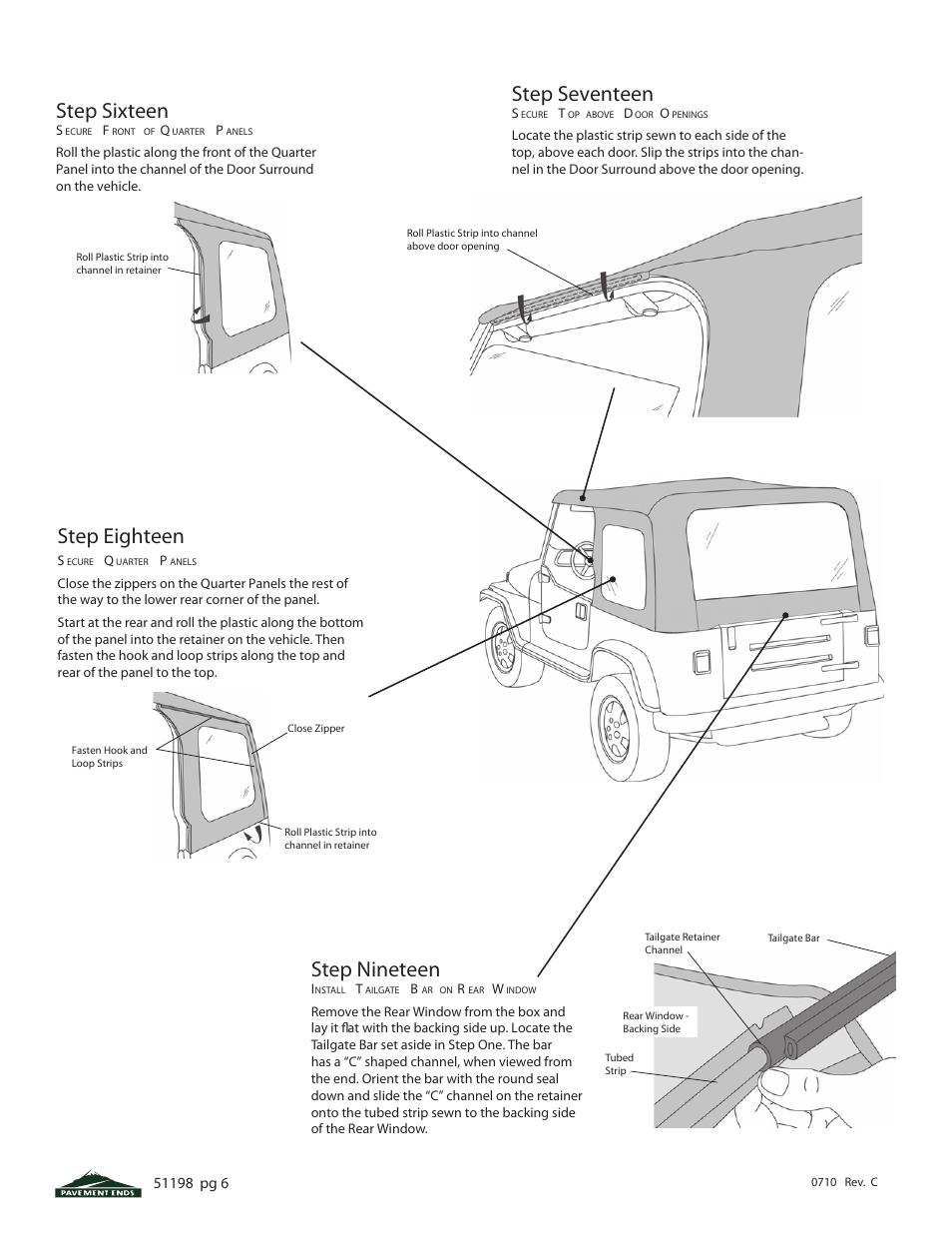 Step sixteen, Step seventeen, Step eighteen | Step nineteen | Pavement Ends 51198 Replay User Manual | Page 6 / 9