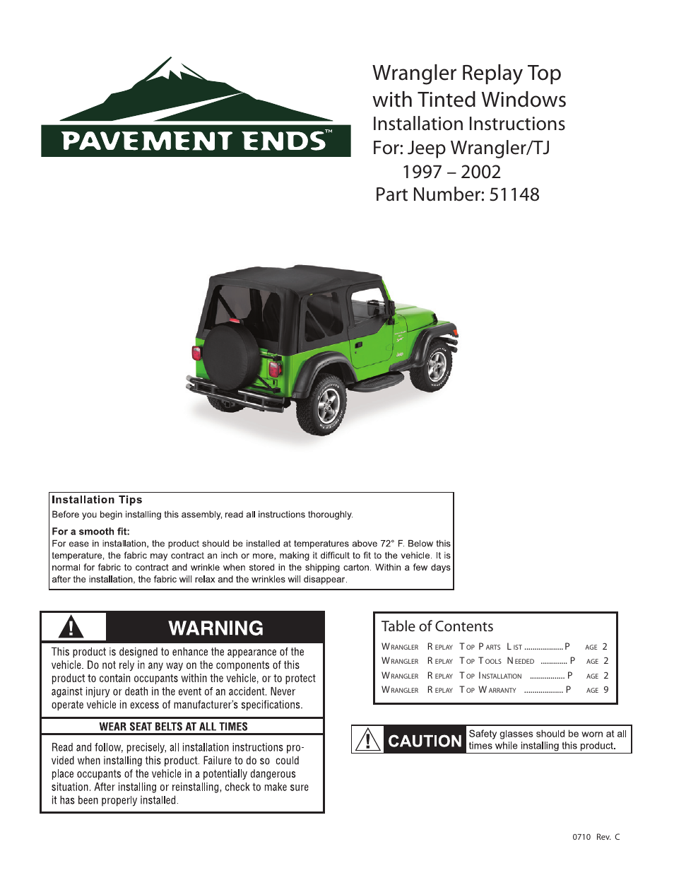 Pavement Ends 51148 Replay User Manual | 9 pages