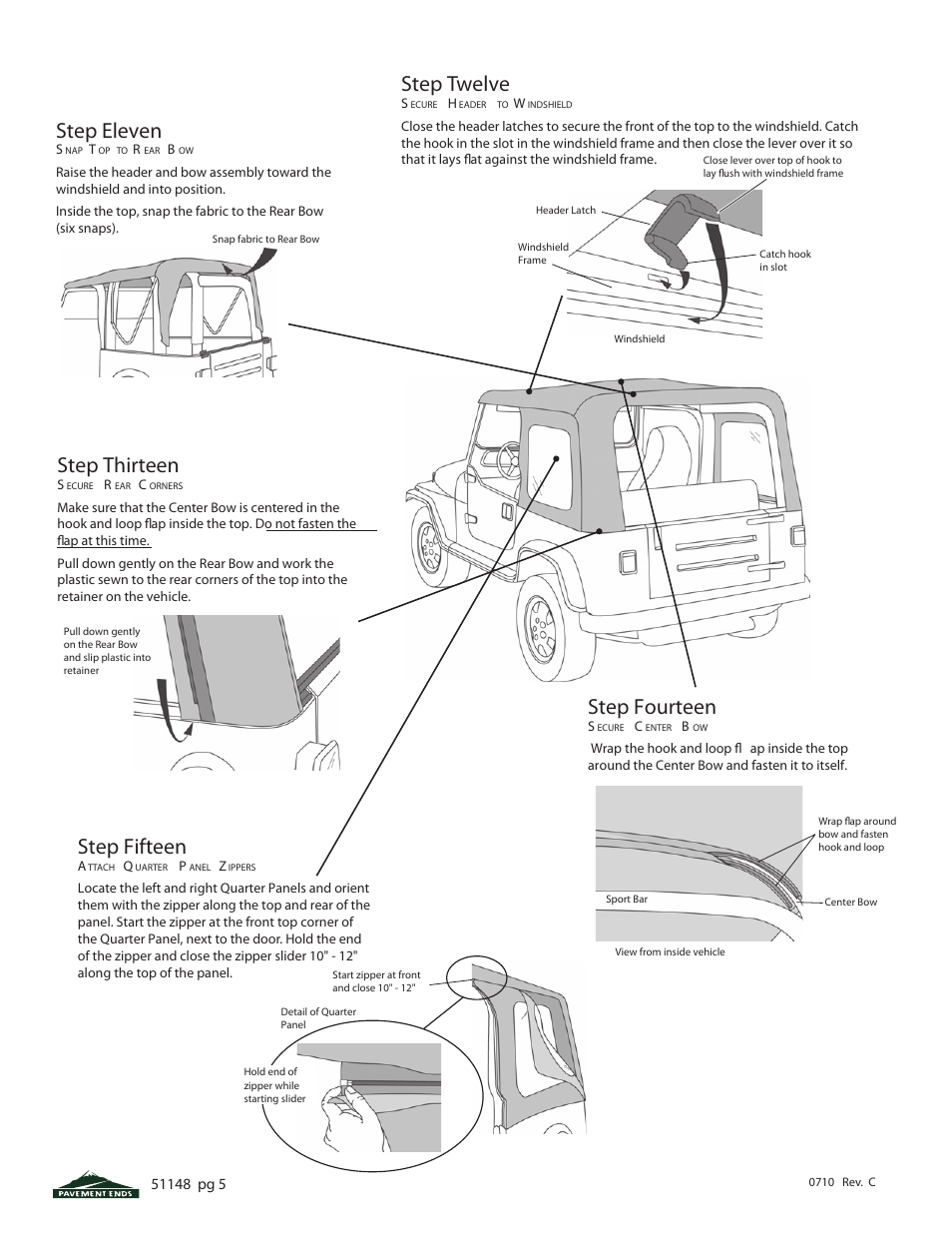 Step eleven, Step thirteen, Step twelve | Step fourteen, Step fifteen | Pavement Ends 51148 Replay User Manual | Page 5 / 9