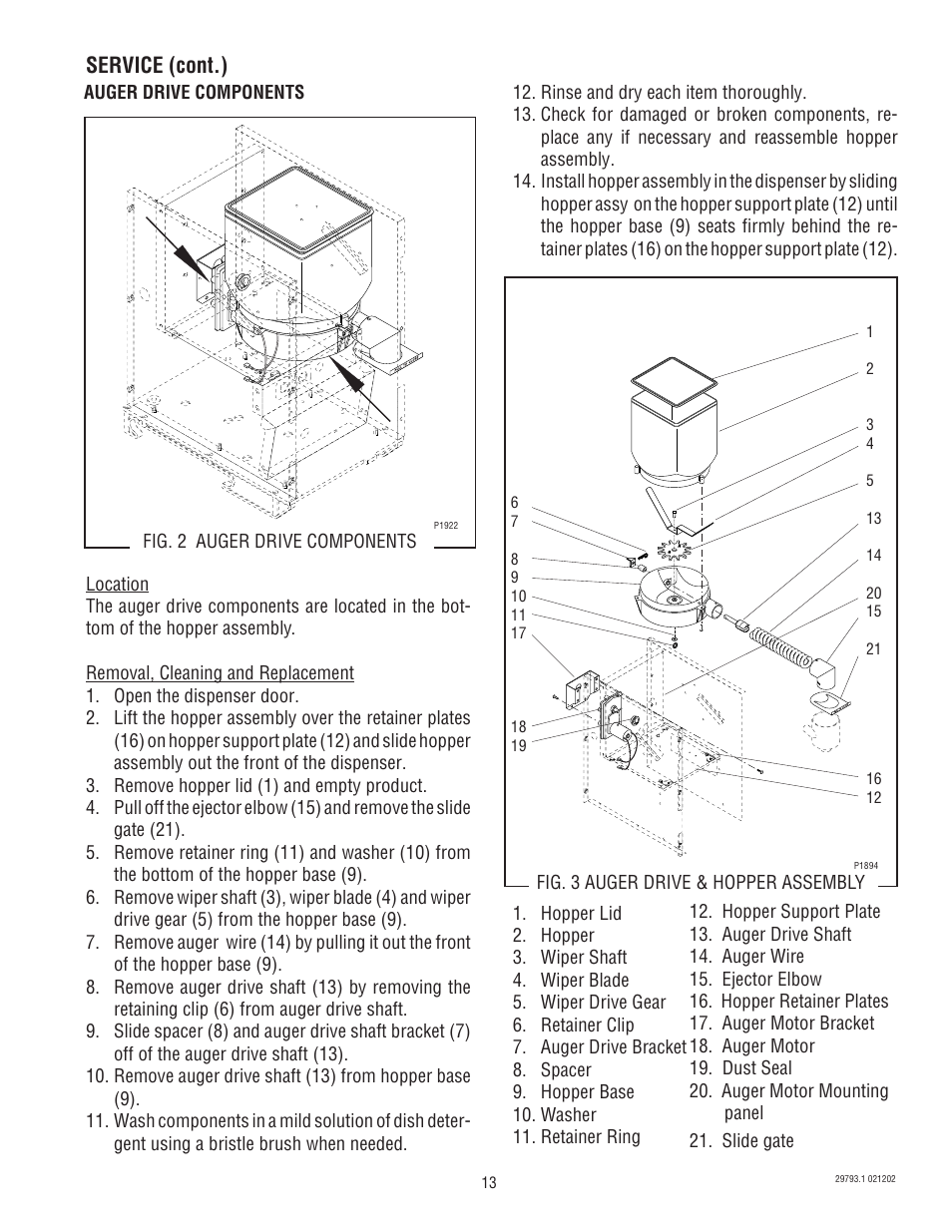 Service (cont.) | Bunn dispenser User Manual | Page 13 / 34