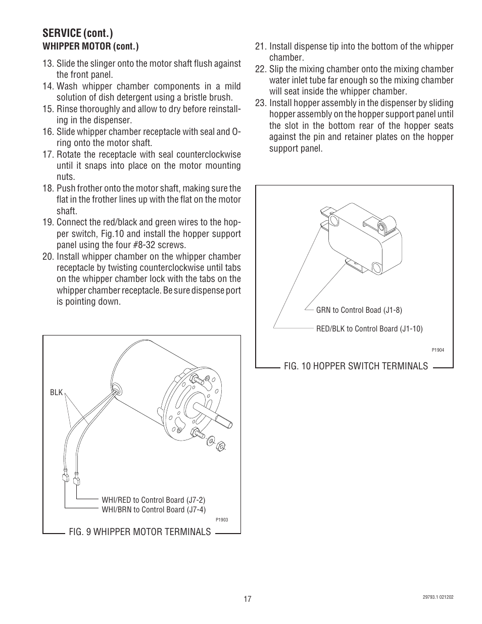 Service (cont.) | Bunn dispenser User Manual | Page 17 / 34