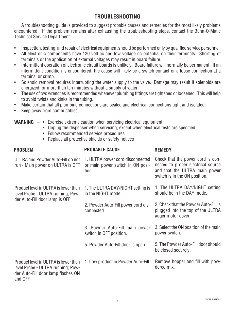 Bunn dispenser User Manual | Page 8 / 34