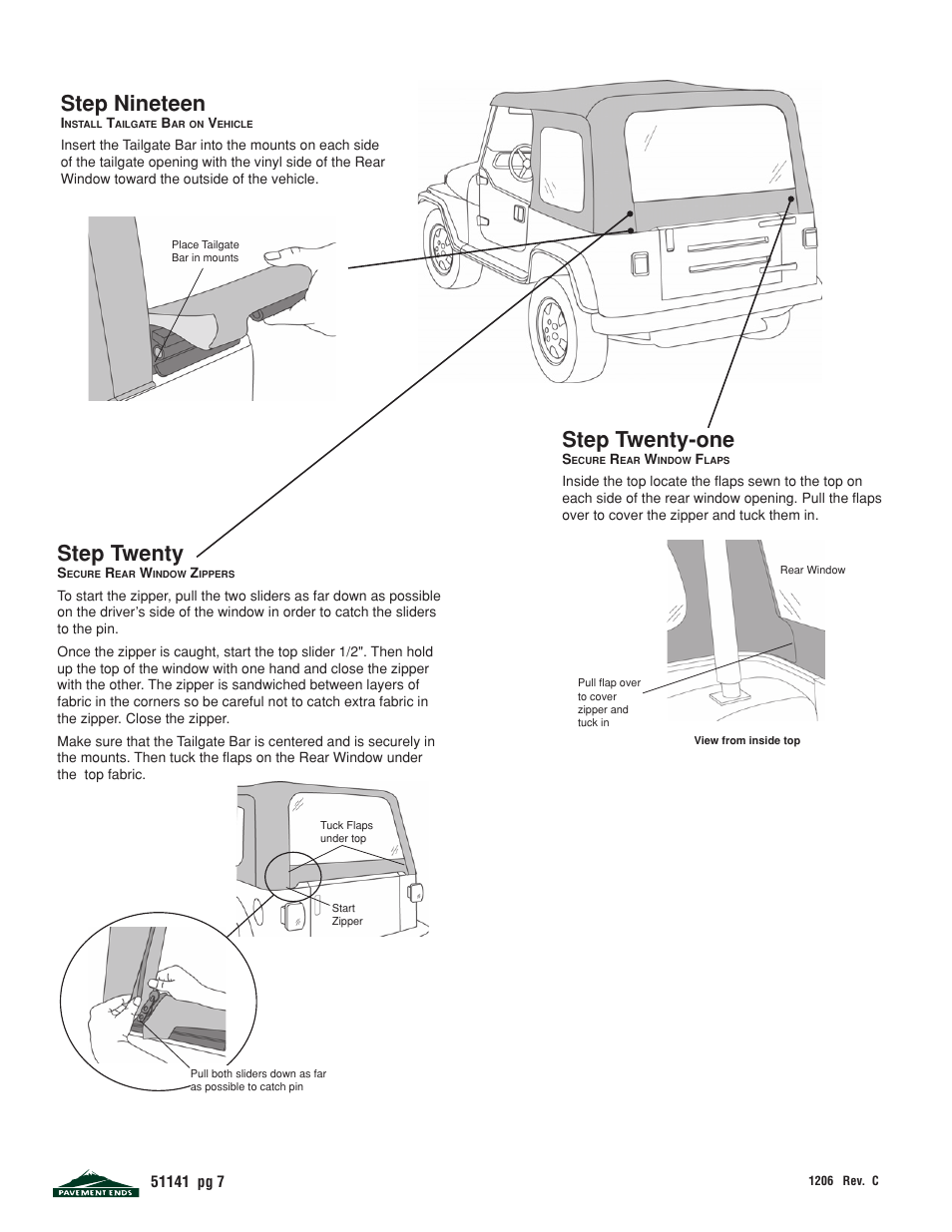 Step nineteen, Step twenty, Step twenty-one | Pavement Ends 51141 Replay User Manual | Page 7 / 9