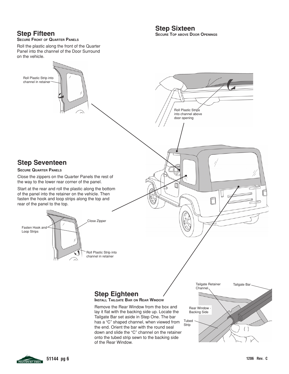 Step fifteen, Step sixteen, Step seventeen | Step eighteen | Pavement Ends 51144 Replay User Manual | Page 6 / 10