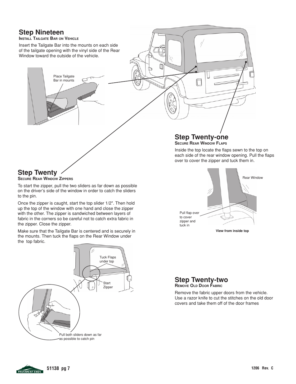 Step nineteen, Step twenty, Step twenty-one | Step twenty-two | Pavement Ends 51138 Replay User Manual | Page 7 / 10