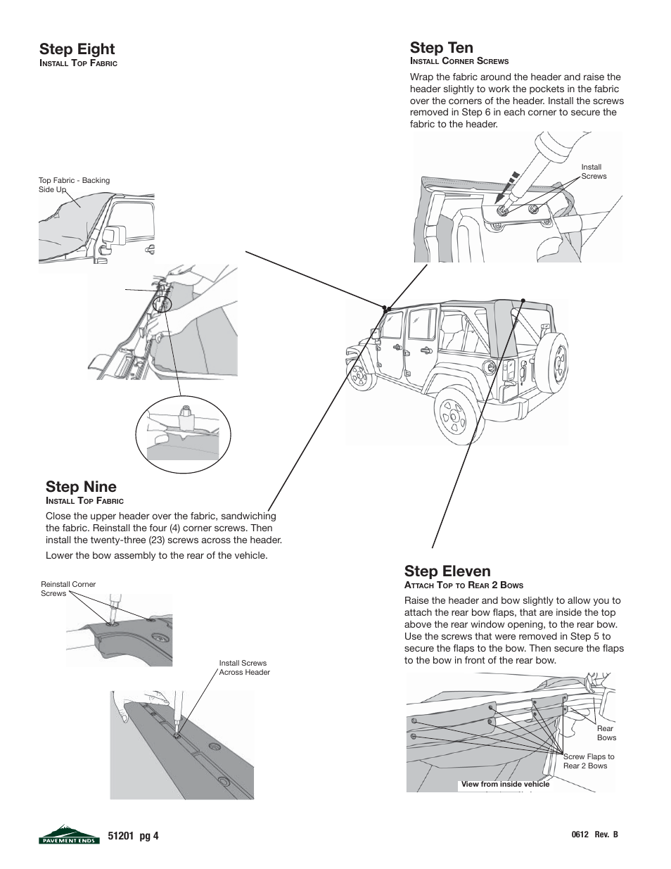 Step nine, Step ten, Step eleven | Step eight | Pavement Ends 51201 Replay User Manual | Page 4 / 9