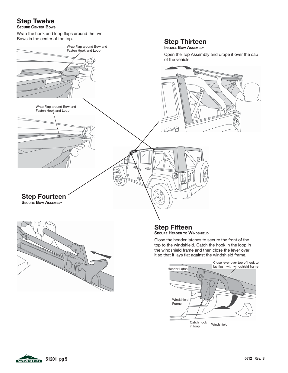 Step twelve, Step thirteen, Step fourteen | Step fifteen | Pavement Ends 51201 Replay User Manual | Page 5 / 9